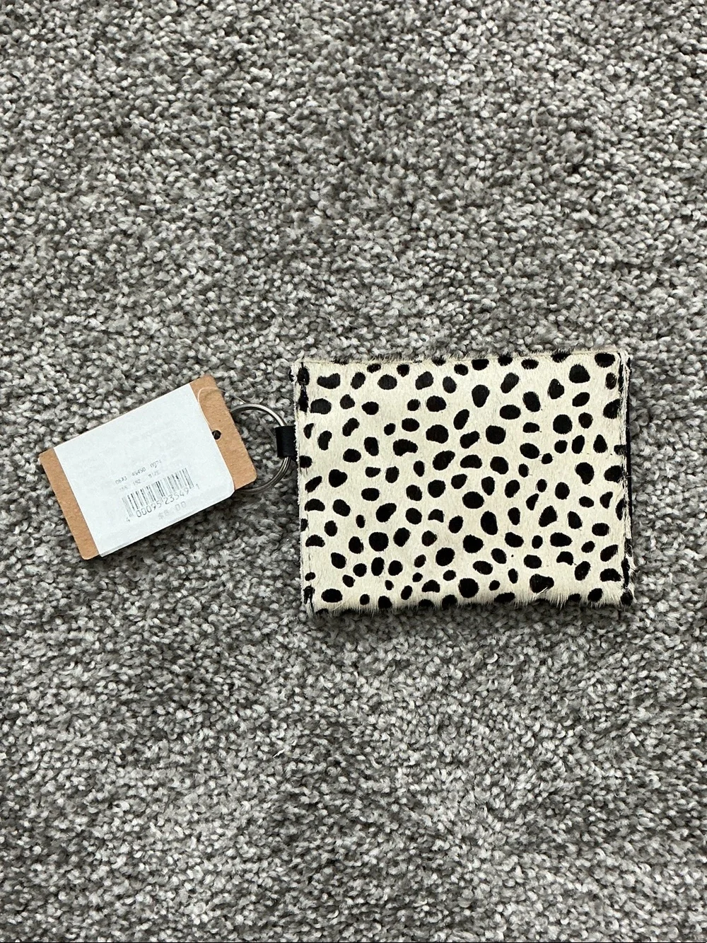 Brandy Melville Dalmatian Print Card Holder Keyring - Black & White
